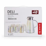 ست پارچ و لیوان هفت‌رنگ شیشه‌ای